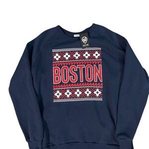 Boston Navy Holiday Crewneck